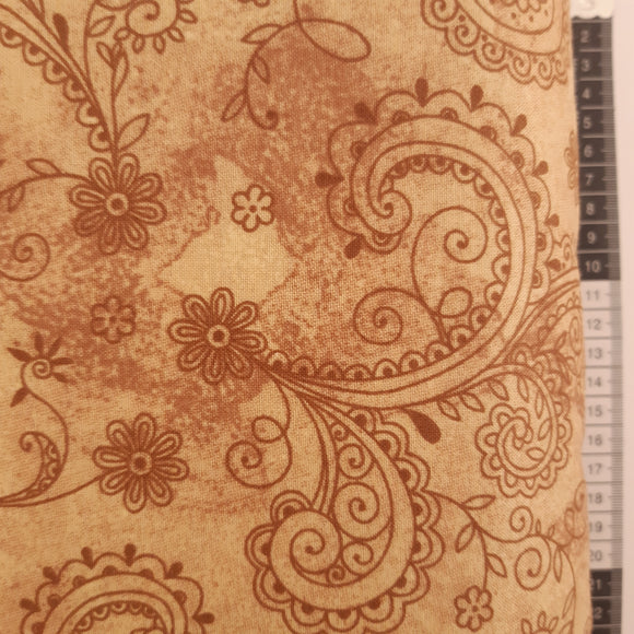Bagside patchwork stof råhvid beige ekstra bred 270 cm