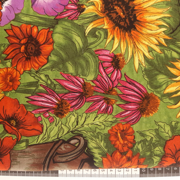 Panel patchwork stof, blomsterpanel i alle regnbuens farver