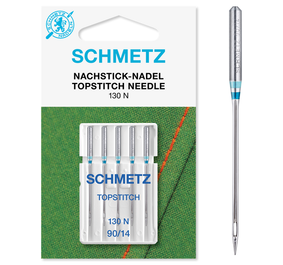 Topstitch nål 130N fra Schmetz str. 90 pakke med 5 stk.