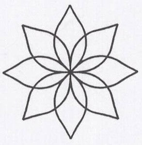 Quilteskabelon blomst bj36qc 10 cm
