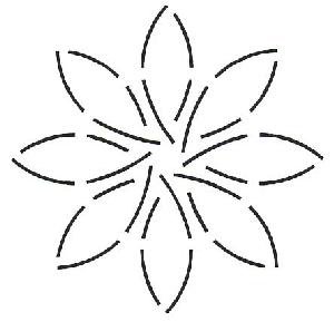 Quilteskabelon blomst hh29qc 12,5 cm