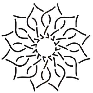 Quilteskabelon blomst HW64 13,5 cm