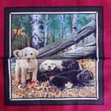 Panel patchwork stof, panel med de sødeste hundehvalpe