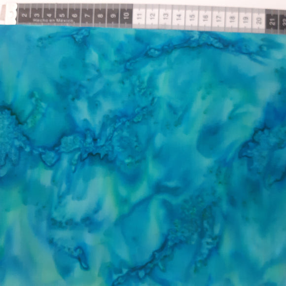 Patchwork stof, klar turkis blå/grøn meleret, tone i tone farve 322 flot effekt til bund stof.