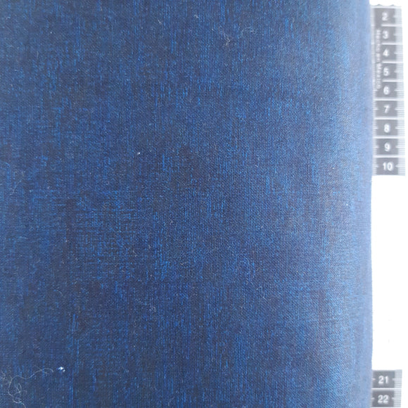 Bagside patchwork stof mørkblå bund melange, ekstra bred 270 cm