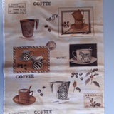 Panel patchwork stof med kaffe motiver.