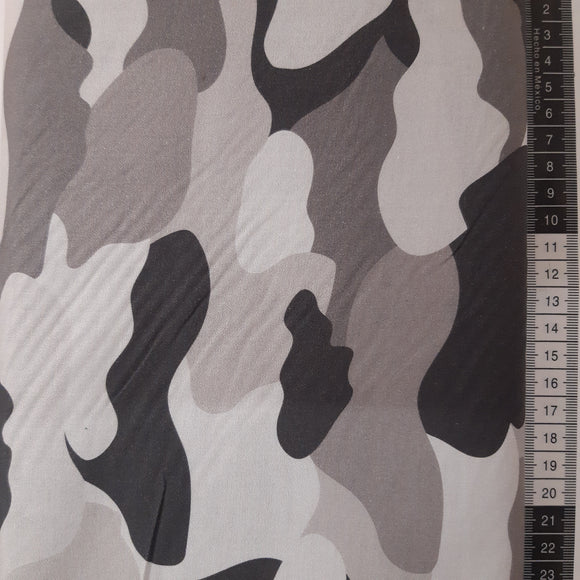Patchwork stof, grå camouflage stof.