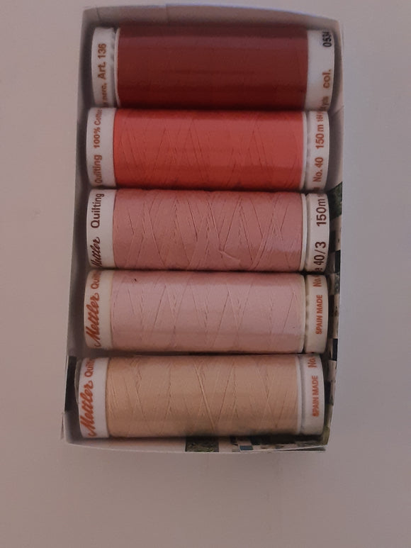 Mettler maskinquiltetråd 150m. 5 stk. tilbud 17