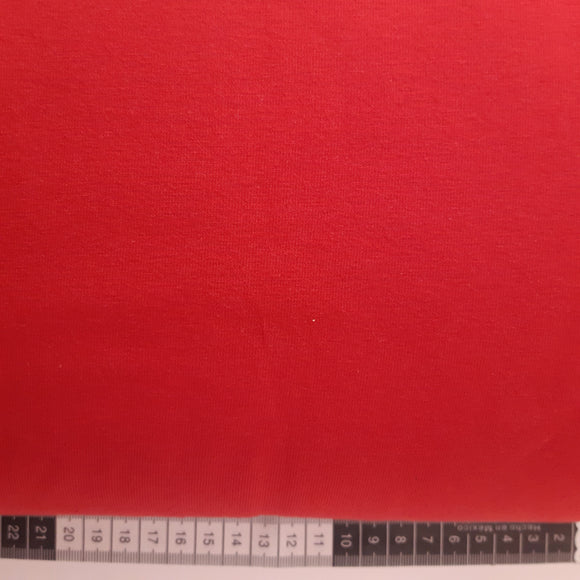 Jersey Stof, ensfarvet rød 160cm bred.