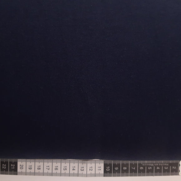 Jersey Stof, ensfarvet marine blå 160cm bred.