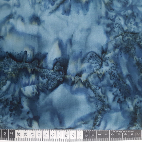 Patchwork stof, blå/grøn meleret tone i tone. farve 021.