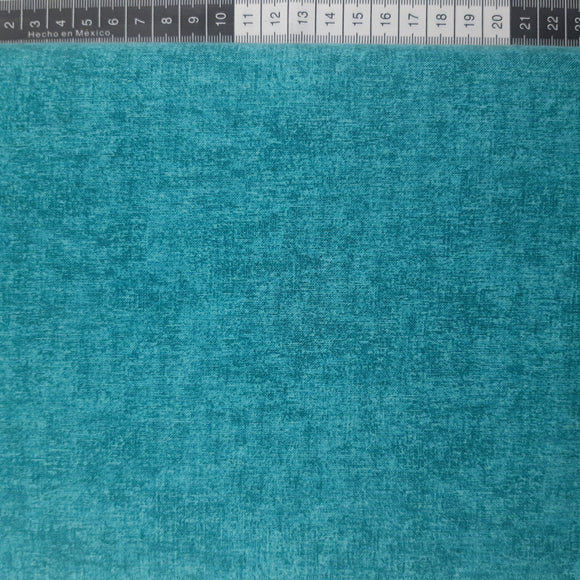 Patchwork stof, klar turkis blå meleret tone i tone. Farve 816