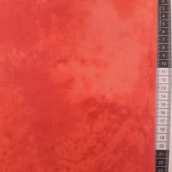 Patchwork stof, varm rød meleret. farve 412