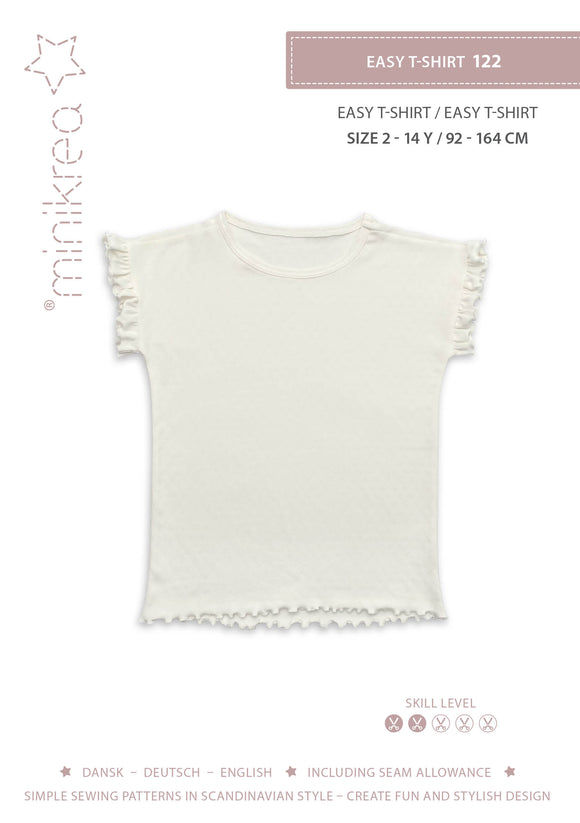 Minikrea 122  Easy T-shirt str.2 - 14 år 92 - 164 cm.