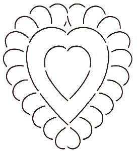 Quilteskabelon hjerte113qc 16,5 x 19 cm