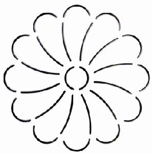 Quilteskabelon blomst 12qc 11,5 cm