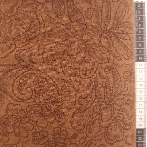 Bagside patchwork stof lys brun ekstra bred 270 cm