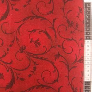 Bagside patchwork stof  rød ekstra bred 270 cm