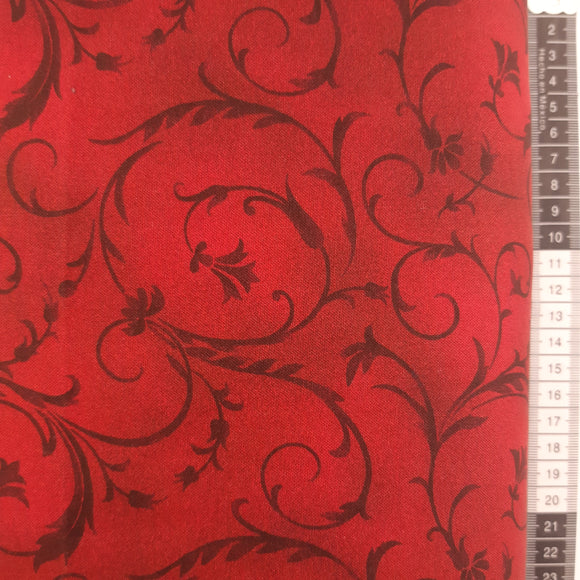 Bagside patchwork stof  rød ekstra bred 270 cm
