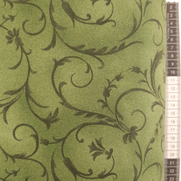 Bagside patchwork stof støvet grøn ekstra bred 270 cm