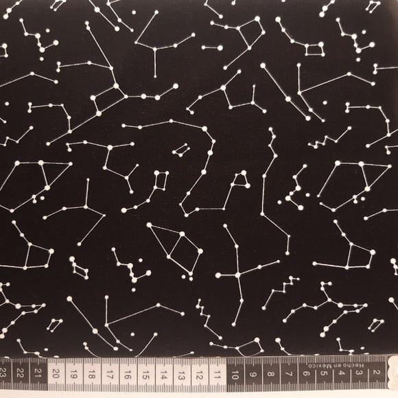 Patchwork stof sort bund med stjernetegn