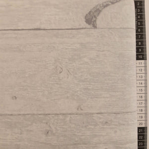 Patchwork stof, grå og hvide brede gulv planker