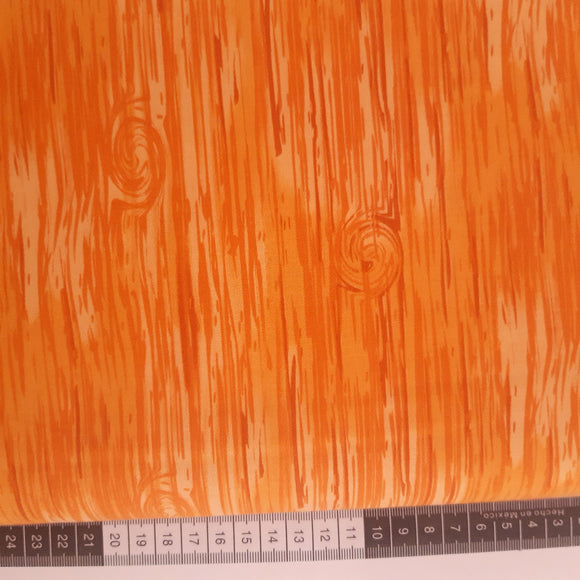 Patchwork stof, klar orange træstamme mønster med åreringe