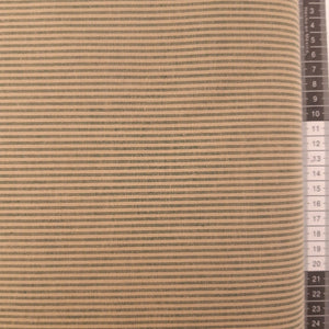 Patchwork stof, grå/beige og grønne vævede striber 150 cm bred