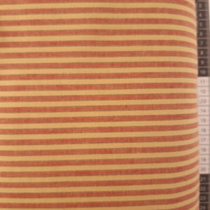 Patchwork stof, beige og røde vævede striber 150 cm bred
