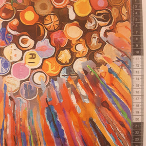 Panel patchwork stof,  motiv med flotte farver nærmest som et kalejdoskop