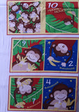 Panel patchwork stof, sødt børnestof, med felter på 24 cm tal fra 1 til 10