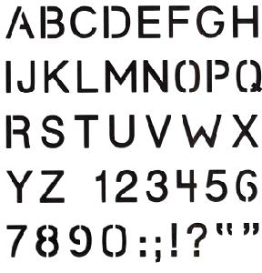 Quilteskabelon alfabet 551qc 2,5 cm