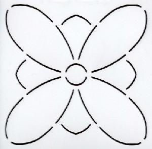 Quilteskabelon blomst 6QC 12,5 cm