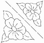 Quilteskabelon blomst 999qc 12,5 cm og 16 cm