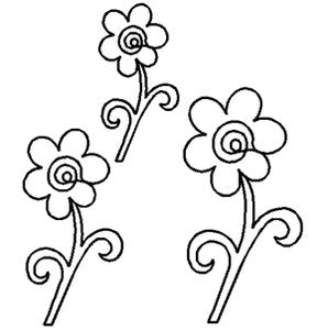 Quilteskabelon blomst bj51qc 10 12,5 og 15 cm
