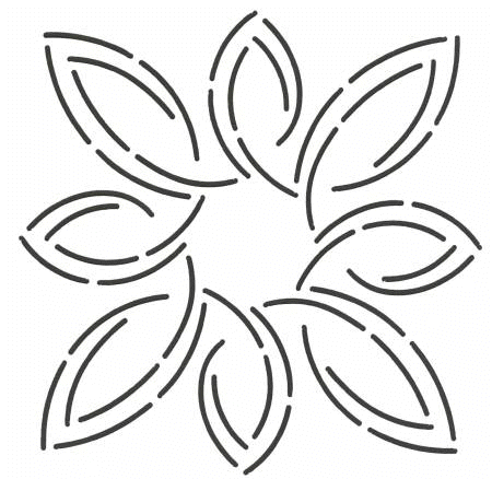 Quilteskabelon blomst EL284QC 18 cm