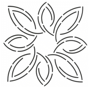 Quilteskabelon blomst EL283QC 13 cm