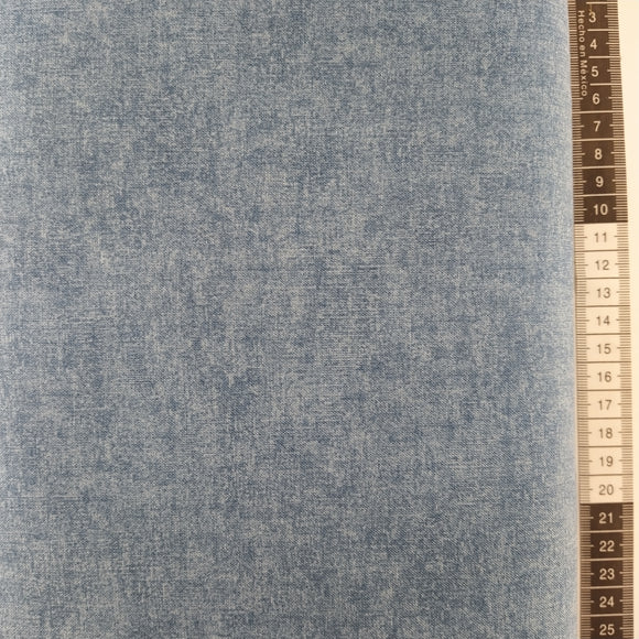 Patchwork stof, støvet blå tone i tone, meleret. farve 612