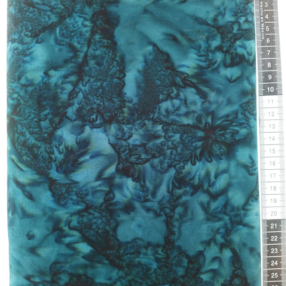 Patchwork stof, blågrøn meleret tone i tone. 086Flot som bund stof.