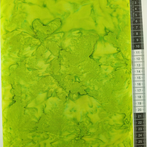 Patchwork stof, klar gul/grøn meleret tone i tone. Flot effekt som bund stof.