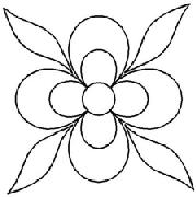 Quilteskabelon blomst lbt5qc 10 cm