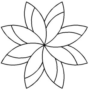 Quilteskabelon blomst nh210qc 10 cm