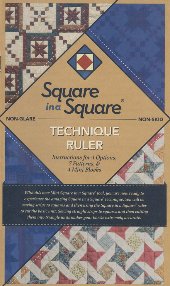 Mini Square in a Square Lineal med instruktioner 4 blokke  og 7 mønstre