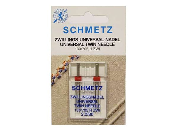 Tvillingnål universal 2 mm. fra Schmetz str. 80 pakke med 2 stk.