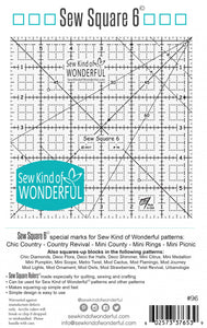 Lineal kvadratisk 6 x 6 tommer fra Sew Kind of Wonderful
