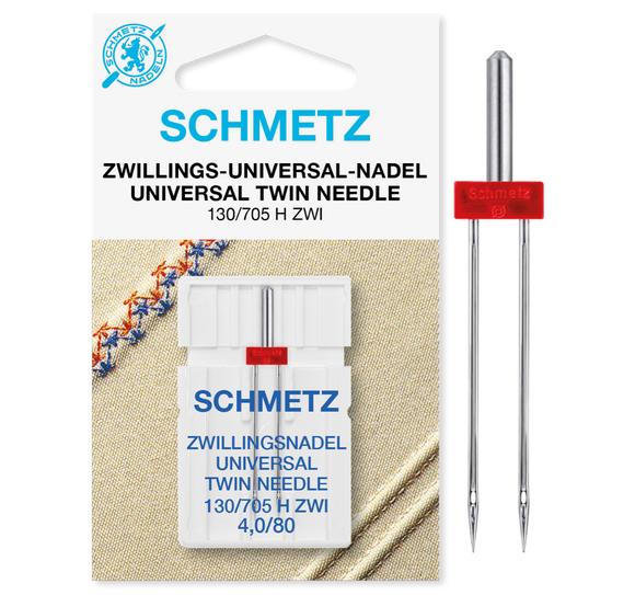 Tvillingnål universal 4 mm. fra Schmetz str. 90 pakke med 1 stk.