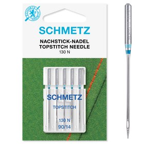 Topstitch nål 130N fra Schmetz str. 90 pakke med 5 stk.