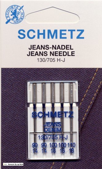 Jeans nål fra Schmetz str. 90-100-110 pakke med 5 stk.