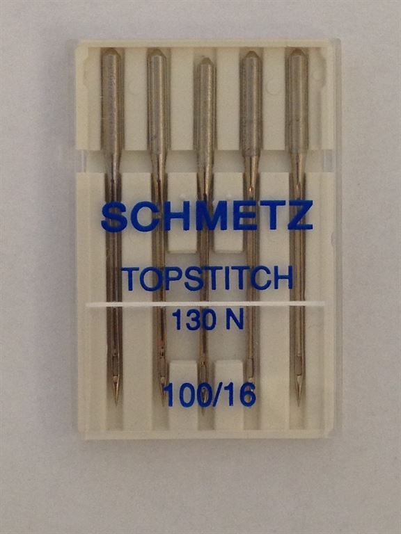Topstitch nål 130N fra Schmetz str. 100 pakke med 5 stk.