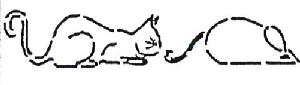 Quilteskabelon kat og mus VN3QC 6,5 cm